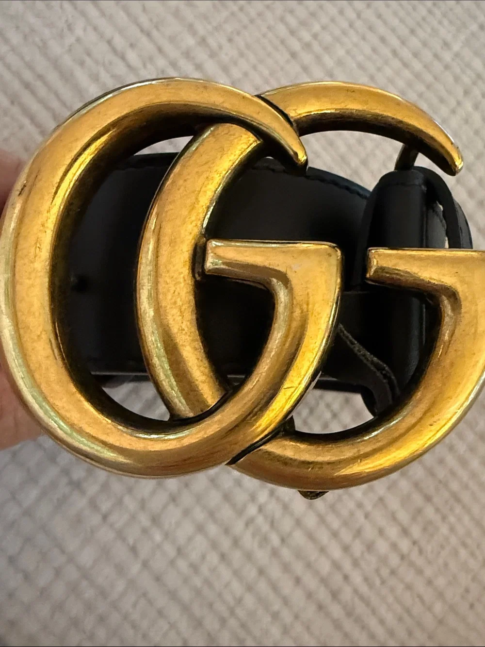 GUCCI Marmont 1.5” Wide Leather Belt in Black Leather 38.5” length Retail: $570